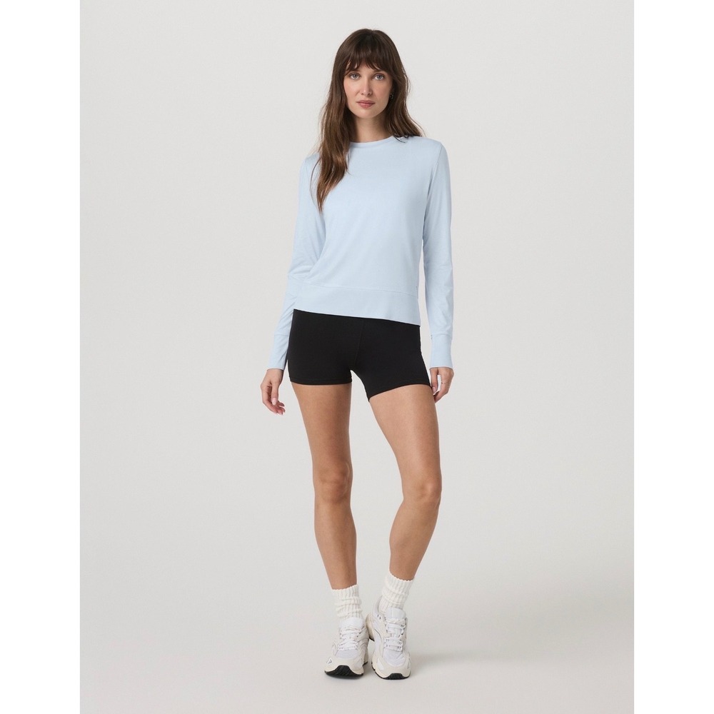 Vuori Women's Daydream Crew Soft Sky Heather Blue Long Sleeve Top L Relaxed Fit